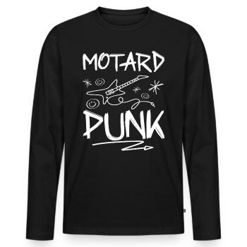 Fan De Motos Motard Punk Rock - T-shirt manches longues Premium bio Homme - noir - Devant - Nico (187cm)