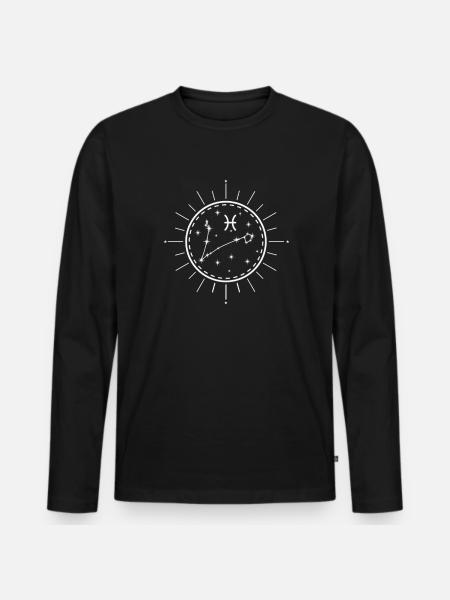 Zodiac sign Pisces Star constellation - Men's Premium Organic Long Sleeve Shirt - black