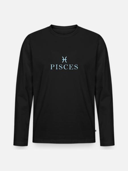 Zodiac sign Pisces Pisces Constellation - Men's Premium Organic Long Sleeve Shirt - black
