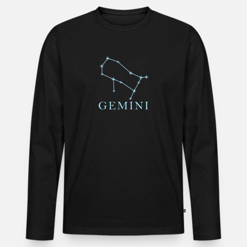 Sternkonstellation Sternzeichen Zwillinge - Männer Premium Bio Langarmshirt - Schwarz