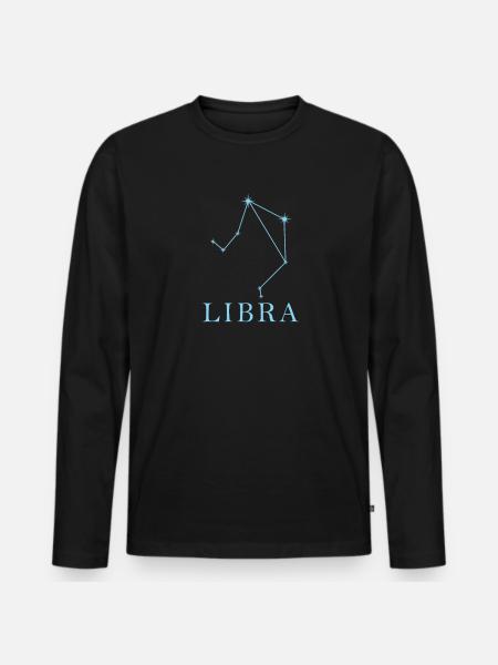 Sternkonstellation Sternzeichen Libra - Männer Premium Bio Langarmshirt - Schwarz