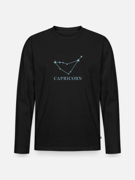 Sternkonstellation Sternzeichen Steinbock - Männer Premium Bio Langarmshirt - Schwarz