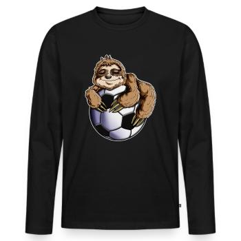 Football Sloth Football Field Penalty Area Fun Shirt - T-shirt manches longues Premium bio Homme - noir - Devant - Nico (187cm)