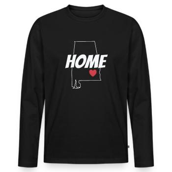 Alabama Home USA America State - Men's Premium Organic Long Sleeve Shirt - black - Front - Nico (187cm)