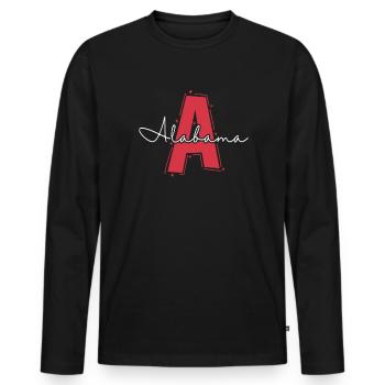 Alabama State États-Unis Amérique - T-shirt manches longues Premium bio Homme - noir - Devant - Nico (187cm)