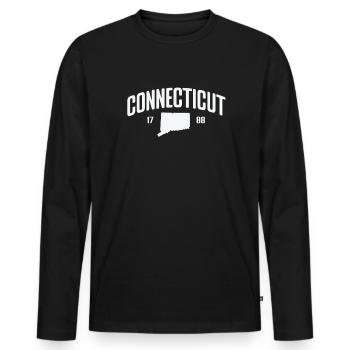 Connecticut founded in 1788 USA America - Men's Premium Organic Long Sleeve Shirt - black - Front - Nico (187cm)