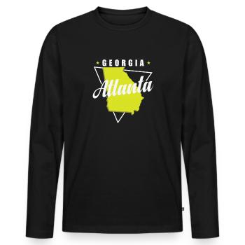 Géorgie Atlanta États-Unis Amérique État - T-shirt manches longues Premium bio Homme - noir - Devant - Nico (187cm)