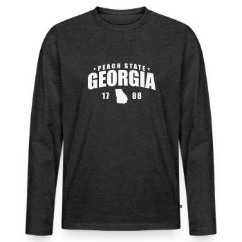 Georgia Peach State1788 États-Unis Amérique - T-shirt manches longues Premium bio Homme - anthracite chiné - Devant - Nico (187cm)