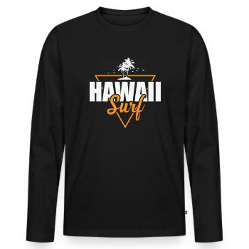 Hawaï Surf États-Unis Amérique État - T-shirt manches longues Premium bio Homme - noir - Devant - Nico (187cm)