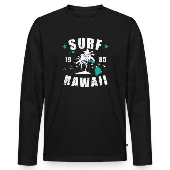 Hawaii Surf 1985 Hawaii USA America - Men's Premium Organic Long Sleeve Shirt - black - Front - Nico (187cm)
