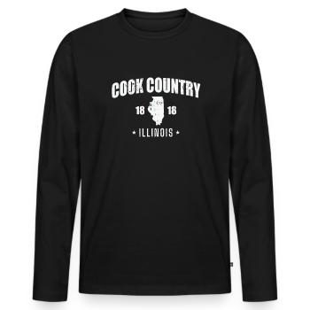 Illinois Cook Country 1818 USA America - Men's Premium Organic Long Sleeve Shirt - black - Front - Nico (187cm)