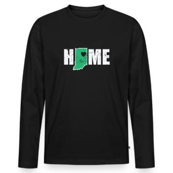 Indiana Home USA America State - Men's Premium Organic Long Sleeve Shirt - black - Front - Nico (187cm)