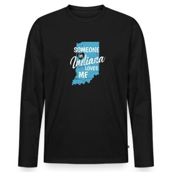 Indiana Someone in Indiana Loves Me USA America - Men's Premium Organic Long Sleeve Shirt - black - Front - Nico (187cm)