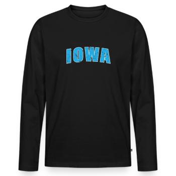 Iowa USA America State - Men's Premium Organic Long Sleeve Shirt - black - Front - Nico (187cm)