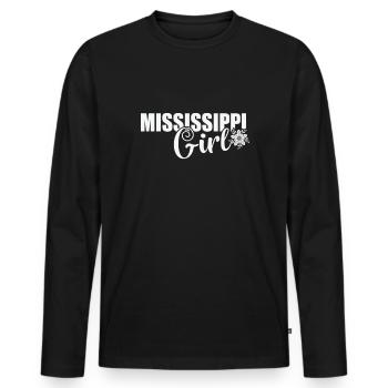 Mississippi Girl USA America - Men's Premium Organic Long Sleeve Shirt - black - Front - Nico (187cm)
