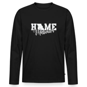 Missouri Home USA America - Men's Premium Organic Long Sleeve Shirt - black - Front - Nico (187cm)