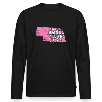 Nebraska Just a Small Town Girl USA America - Men's Premium Organic Long Sleeve Shirt - black - Front - Nico (187cm)