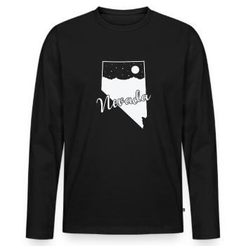 Nevada USA America State - Men's Premium Organic Long Sleeve Shirt - black - Front - Nico (187cm)