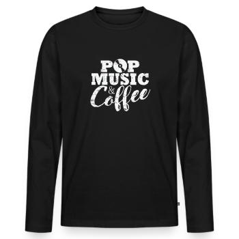Pop Music and Coffee Singers Stars - Men's Premium Organic Long Sleeve Shirt - black - Front - Nico (187cm)