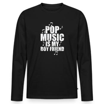 Pop Music is my Boyfriend Singer Stars - Men's Premium Organic Long Sleeve Shirt - black - Front - Nico (187cm)