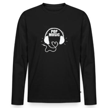 Pop Music Genre Sänger Stars R'n'B - Männer Premium Bio Langarmshirt - Schwarz - Vorne - Nico (187cm)