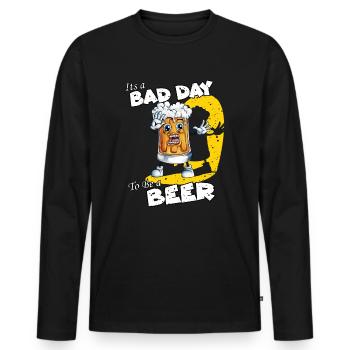 Bier am Feiertag Wochenende Sport Geburtstag - Männer Premium Bio Langarmshirt - Schwarz - Vorne - Nico (187cm)