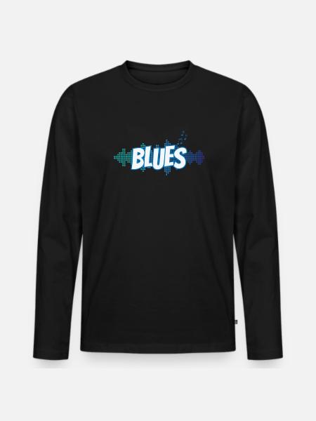 Blues Music Genre Trumpet Jazz - Men's Premium Organic Long Sleeve Shirt - black