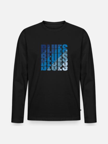 Blues Musik Jazz Trompet Chicago Blues - Premium økologisk langærmet T-shirt til mænd - sort
