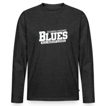 Down Home loose all Night long Music - T-shirt manches longues Premium bio Homme - anthracite chiné - Devant - Nico (187cm)