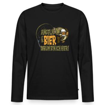 Gepflegt einen hinter die Kiemen Kippen Fische - Männer Premium Bio Langarmshirt - Schwarz - Vorne - Nico (187cm)
