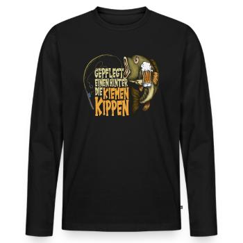 Gepflegt einen hinter die Kiemen Kippen Fische - Männer Premium Bio Langarmshirt - Schwarz - Vorne - Nico (187cm)