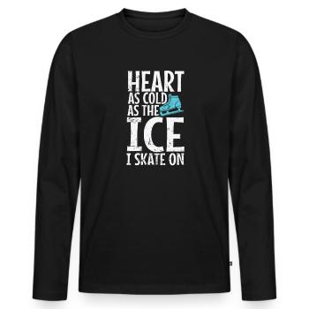 Heart as Cold as the Ice I Skate on Eisbahn - Männer Premium Bio Langarmshirt - Schwarz - Vorne - Nico (187cm)