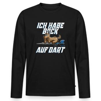 Darten Dartspieler Bock auf Dart Dartspieler Spiel - Männer Premium Bio Langarmshirt - Schwarz - Vorne - Nico (187cm)