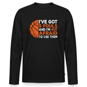 Hoops Basketball Player Streetball Hooping 5 Fouls - Männer Premium Bio Langarmshirt - Schwarz - Vorne - Nico (187cm)
