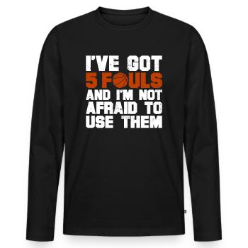 Hoops Basketball Player Streetball Hooping 5 Fouls - Männer Premium Bio Langarmshirt - Schwarz - Vorne - Nico (187cm)