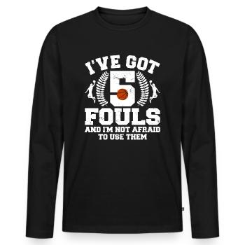 Hoops Basketball Player Streetball Hooping 5 Fouls - Men's Premium Organic Long Sleeve Shirt - black - Front - Nico (187cm)