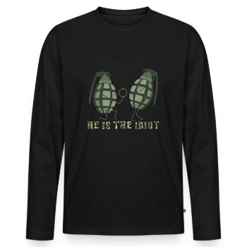 Groom Men Bachelor Team Grenades Idiot - T-shirt manches longues Premium bio Homme - noir - Devant - Nico (187cm)