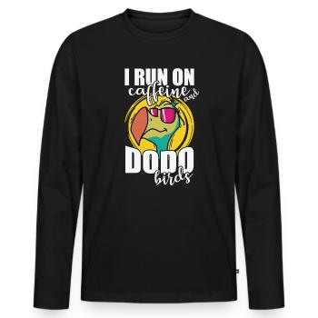 Je cours sur Caffeine et Dodo Birds Tier - T-shirt manches longues Premium bio Homme - noir - Devant - Nico (187cm)