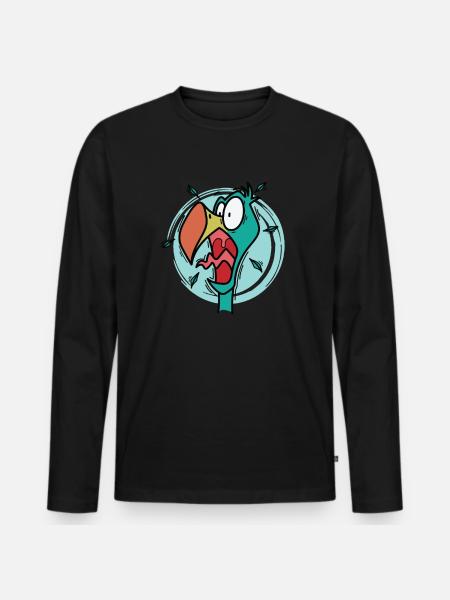 crazy dodo bird from Mauritius - Men's Premium Organic Long Sleeve Shirt - black