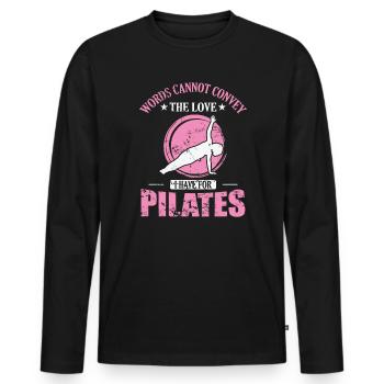 Les mots ne peuvent pas transmettre l’amour que j’ai pour le Pilates - T-shirt manches longues Premium bio Homme - noir - Devant - Nico (187cm)