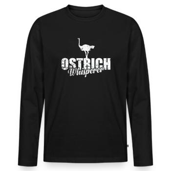 Ostrich Whisperer Laufvogel Strauß Umwelt - Männer Premium Bio Langarmshirt - Schwarz - Vorne - Nico (187cm)