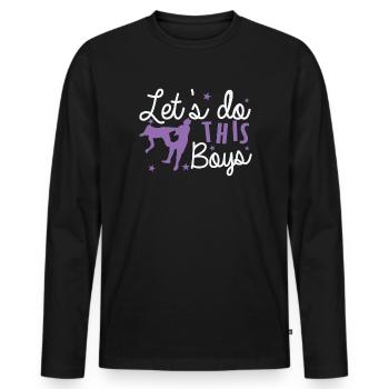 Let's do this Boys Show Ring - Männer Premium Bio Langarmshirt - Schwarz - Vorne - Nico (187cm)