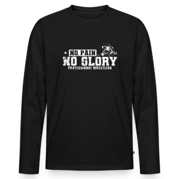 No Pain No Glory Professional Wrestling - Männer Premium Bio Langarmshirt - Schwarz - Vorne - Nico (187cm)