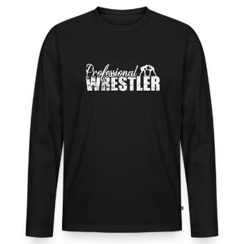 Professional Wrestler Show Fight Ring - Men's Premium Organic Long Sleeve Shirt - black - Front - Nico (187cm)
