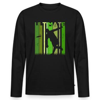 Ultimate Frisbee Frolf Disc Golf Flying Disc Sport - T-shirt manches longues Premium bio Homme - noir - Devant - Nico (187cm)