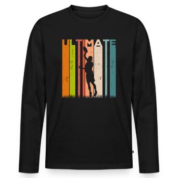 Ultimate Frisbee Frolf Disc Golf Flying Disc Sport - T-shirt manches longues Premium bio Homme - noir - Devant - Nico (187cm)