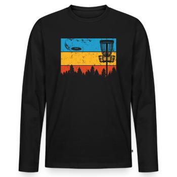 Ultimate Frisbee Frolf Disc Golf Flying Disc Sport - T-shirt manches longues Premium bio Homme - noir - Devant - Nico (187cm)