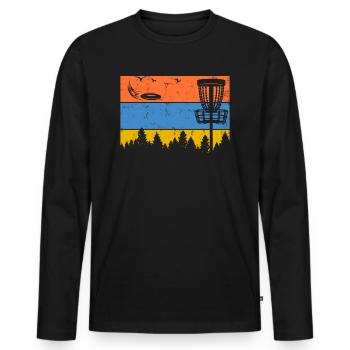 Ultimate Frisbee Frolf Disc Golf Flying Disc Sport - T-shirt manches longues Premium bio Homme - noir - Devant - Nico (187cm)