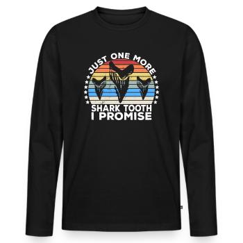 Megalodon Fossile Zähne Nur noch ein Haifischzahn - Männer Premium Bio Langarmshirt - Schwarz - Vorne - Nico (187cm)