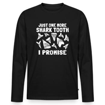 Megalodon Fossile Zähne Nur noch ein Haifischzahn - Männer Premium Bio Langarmshirt - Schwarz - Vorne - Nico (187cm)
